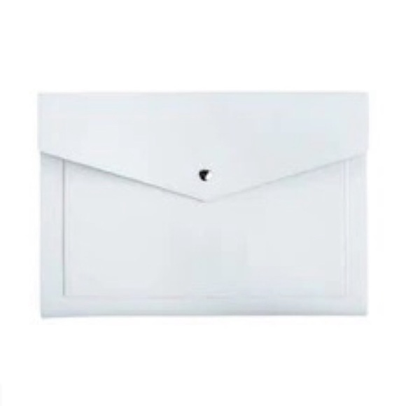 Portfolio Clutch NEW Glass Ladder & Co Megan Vegan Leather Light Gray - Picture 6 of 13